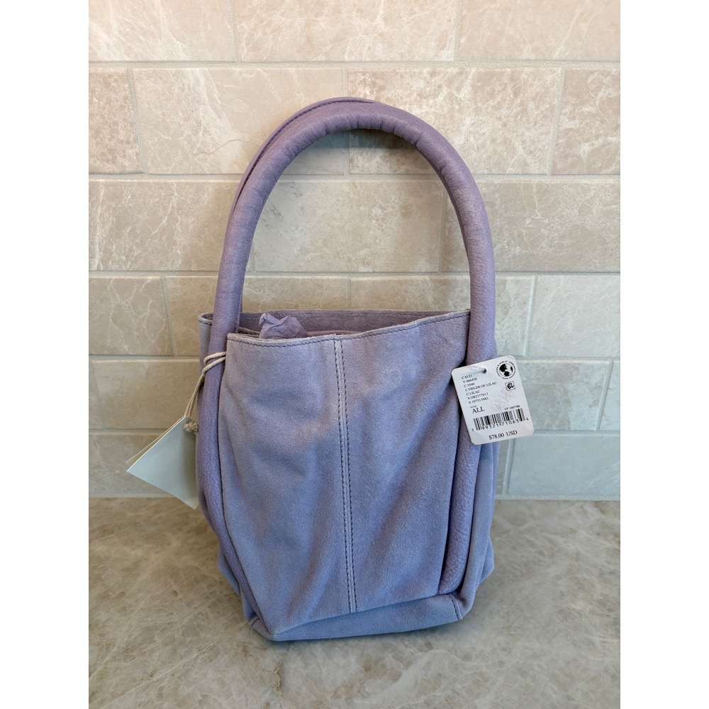 Free People Barlow Suede Leather Bucket Bag Lilac Purple 102165511 NWT - Picture 7 of 10